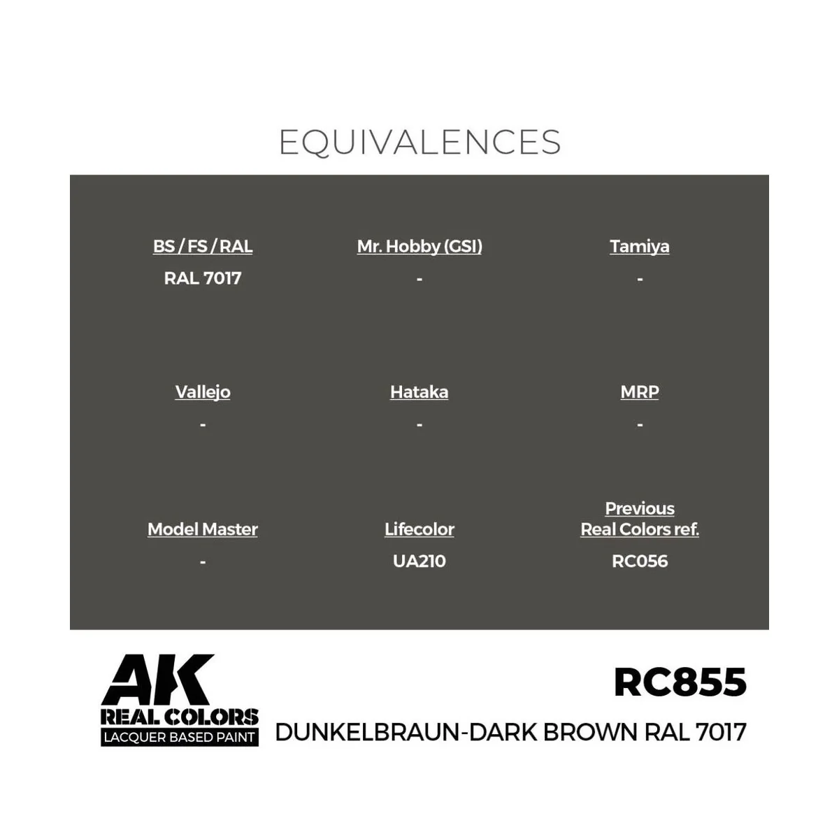 Real Colors: Dunkelbraun-Dark Brown RAL 7017 17 ml. - AK Interactiv... Real Colors: Dunkelbraun-Dark Brown RAL 7017 17 ml. - AK Interactiv...