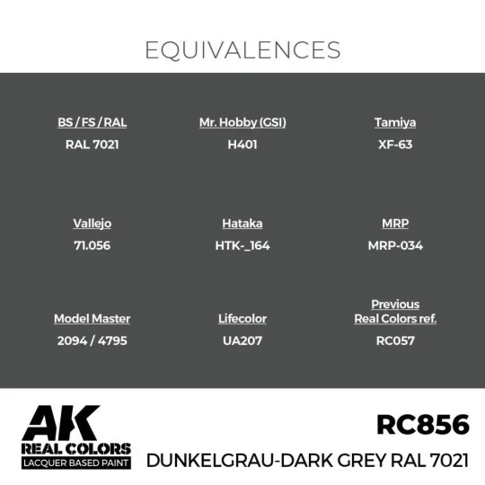 Real Colors: Dunkelgrau-Dark Grey RAL 7021 17 ml. - AK Interactive ...