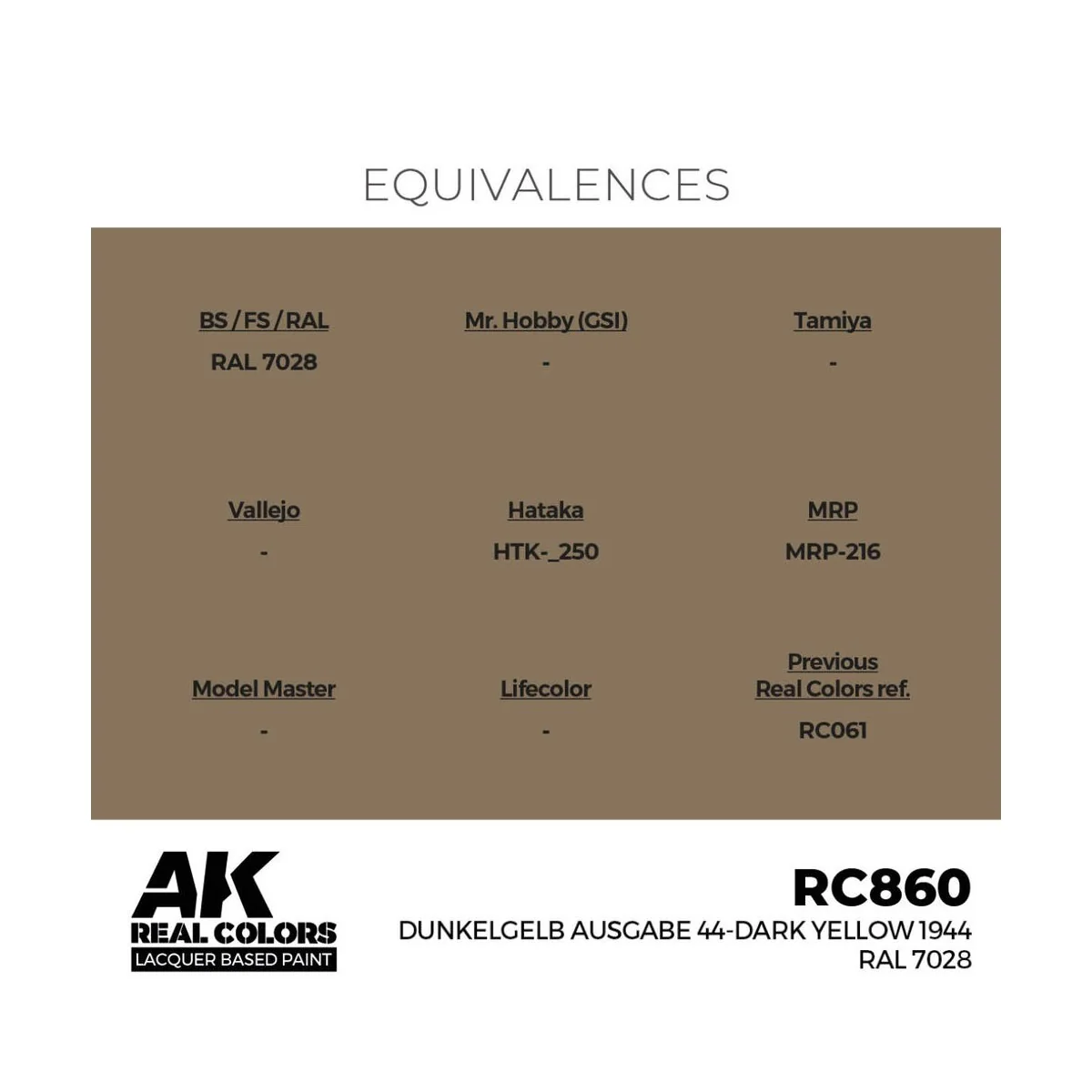 Real Colors: Dunkelgelb Ausgabe 44-Dark Yellow 1944 RAL 7028 17 ml....