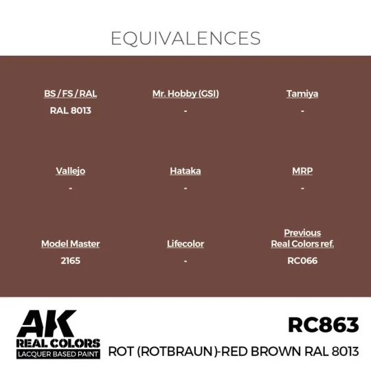 Real Colors: Rot (Rotbraun)-Red Brown RAL 8013 17 ml. - AK Interact...