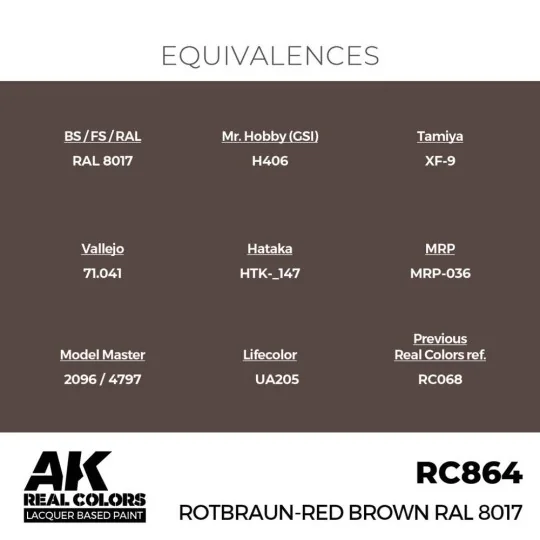 Real Colors: Rotbraun-Red Brown RAL 8017 17 ml. - AK Interactive RC864