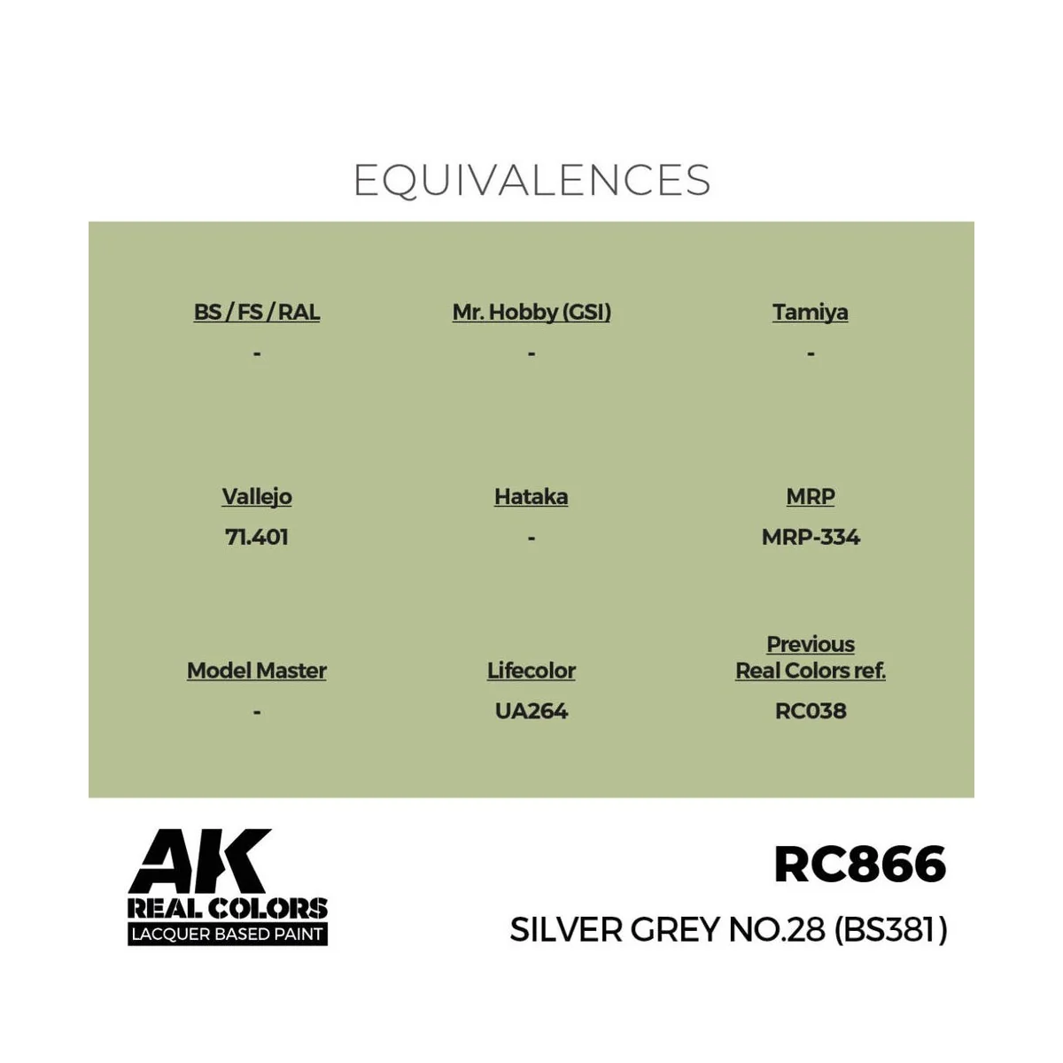 Real Colors: Silver Grey No.28 (BS381) 17 ml. - AK Interactive RC866