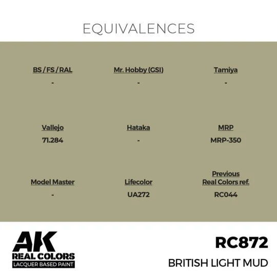 Real Colors: British Light Mud 17 ml. - AK Interactive RC872