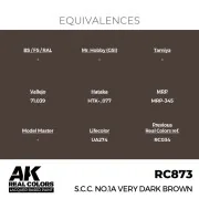 Real Colors: S.C.C. No.1A Very Dark Brown 17 ml. - AK Interactive R...