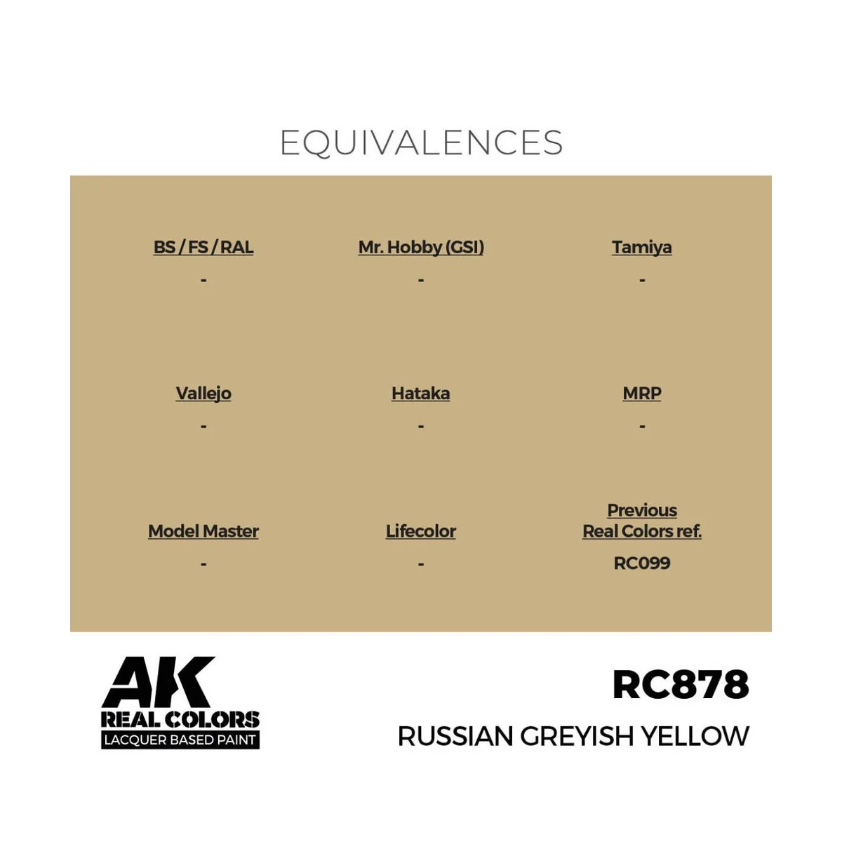 Real Colors: Russian Greyish Yellow 17 ml. - AK Interactive RC878
