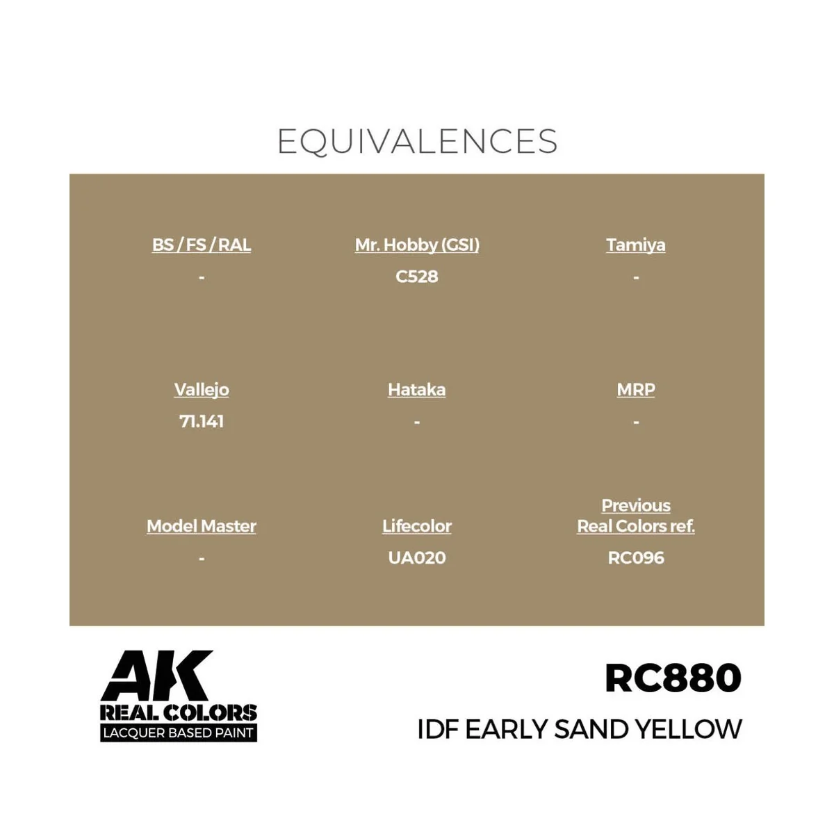 Real Colors: IDF Early Sand Yellow 17 ml. - AK Interactive RC880