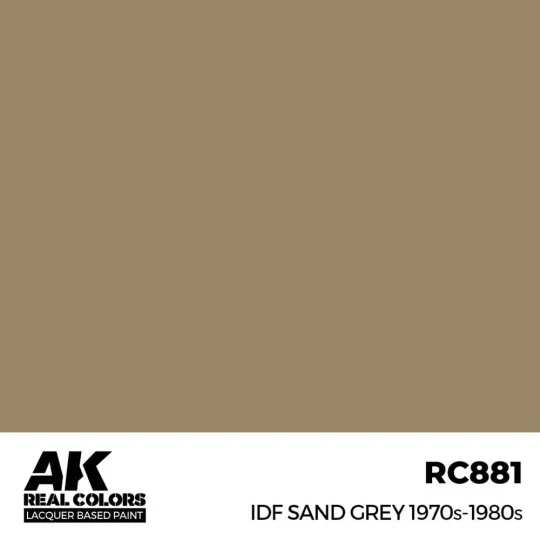 Real Colors: IDF Sand Grey 1970S-1980S 17 ml. - AK Interactive RC881 Real Colors: IDF Sand Grey 1970S-1980S 17 ml. - AK Interactive RC881