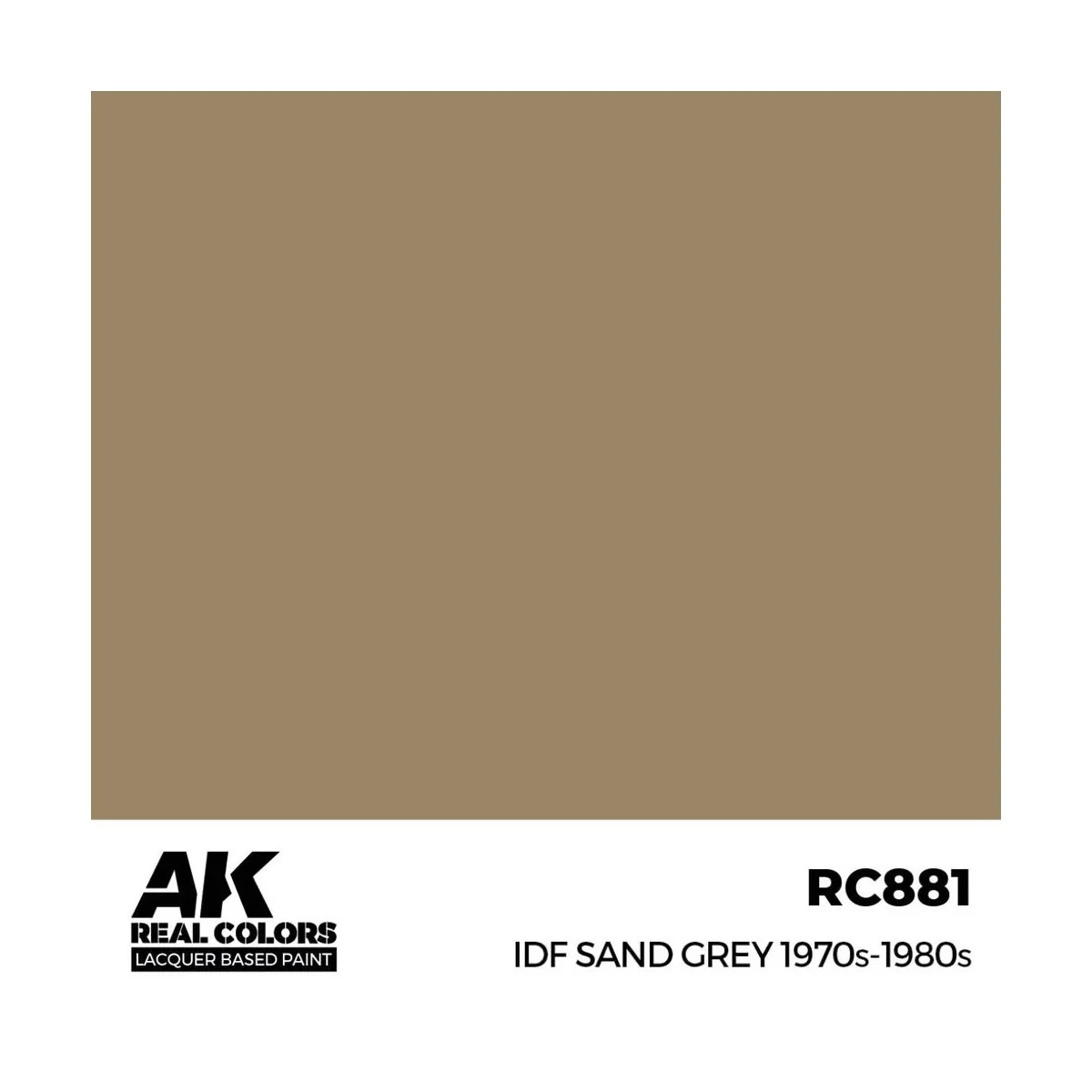 Real Colors: IDF Sand Grey 1970S-1980S 17 ml. - AK Interactive RC881 Real Colors: IDF Sand Grey 1970S-1980S 17 ml. - AK Interactive RC881