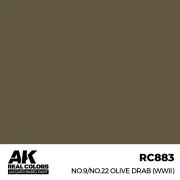 Real Colors: No.9/No.22 Olive Drab (WWII) 17 ml. - AK Interactive R...
