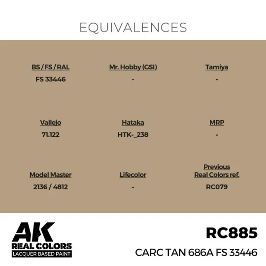 Real Colors: CARC Tan 686A FS 33446 17 ml. - AK Interactive RC885