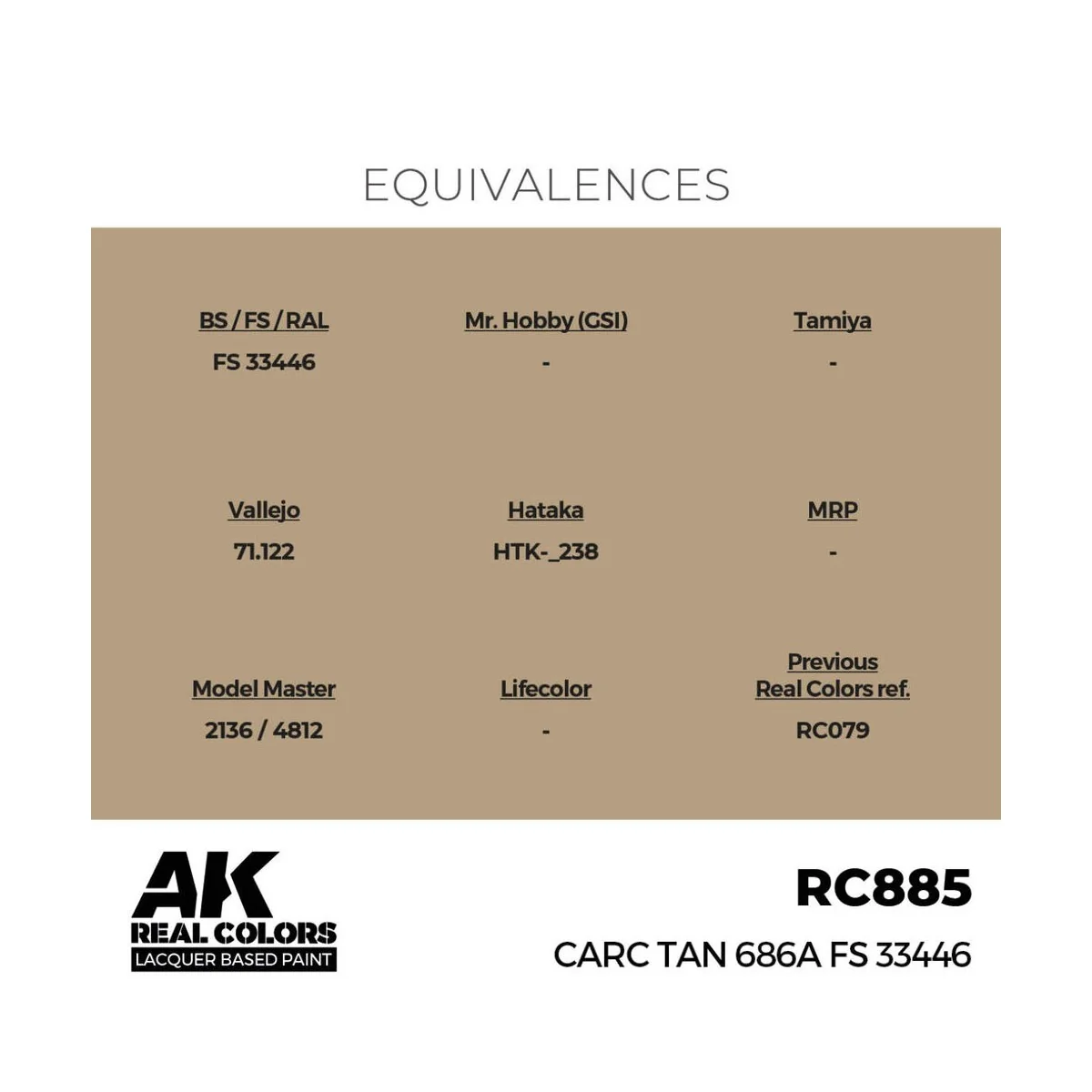 Real Colors: CARC Tan 686A FS 33446 17 ml. - AK Interactive RC885