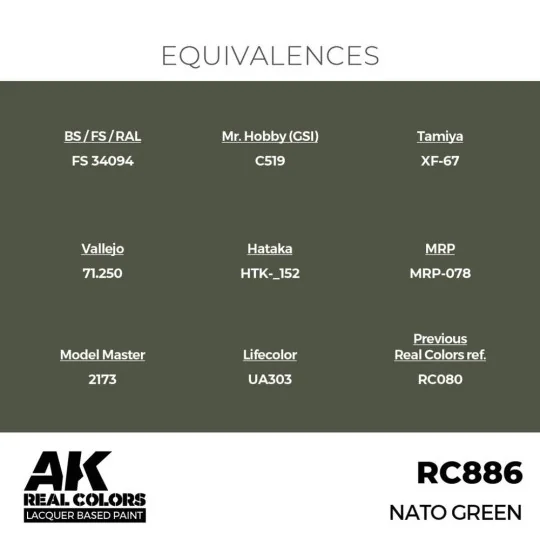 Real Colors: NATO Green 17 ml. - AK Interactive RC886 Real Colors: NATO Green 17 ml. - AK Interactive RC886
