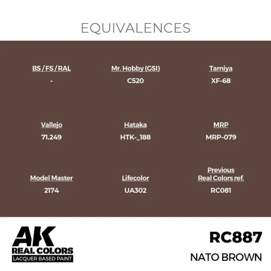 Real Colors: NATO Brown 17 ml. - AK Interactive RC887 Real Colors: NATO Brown 17 ml. - AK Interactive RC887