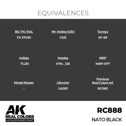 Real Colors: NATO Black 17 ml. - AK Interactive RC888