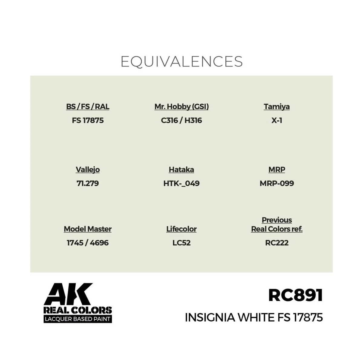 Real Colors: Insignia White FS 17875 17 ml. - AK Interactive RC891