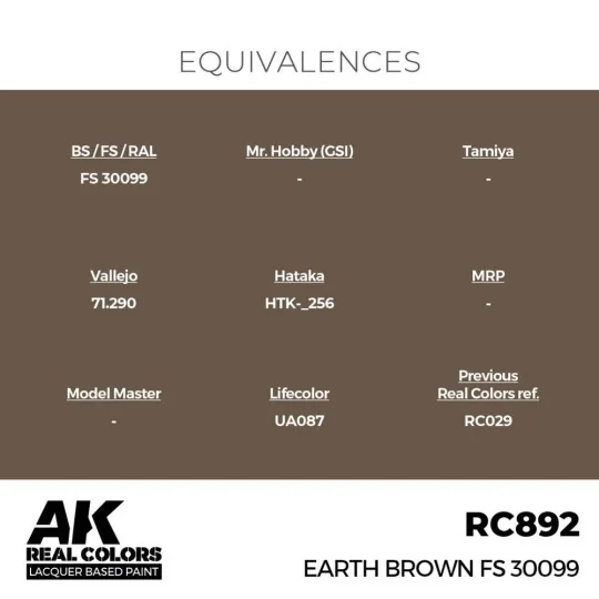 Real Colors: Earth Brown FS 30099 17 ml. - AK Interactive RC892
