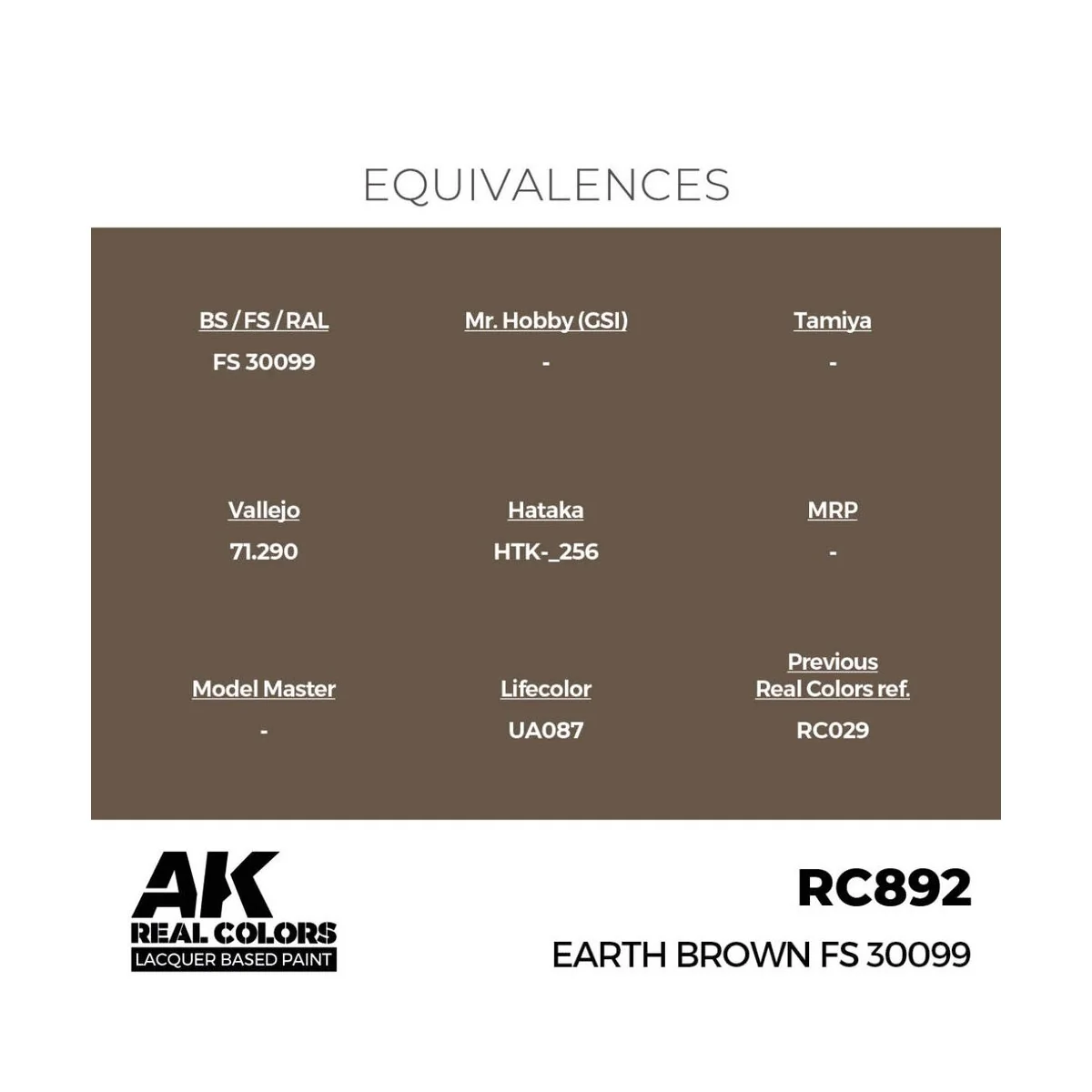 Real Colors: Earth Brown FS 30099 17 ml. - AK Interactive RC892