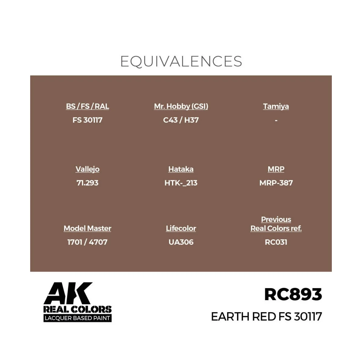 Real Colors: Earth Red FS 30117 17 ml. - AK Interactive RC893