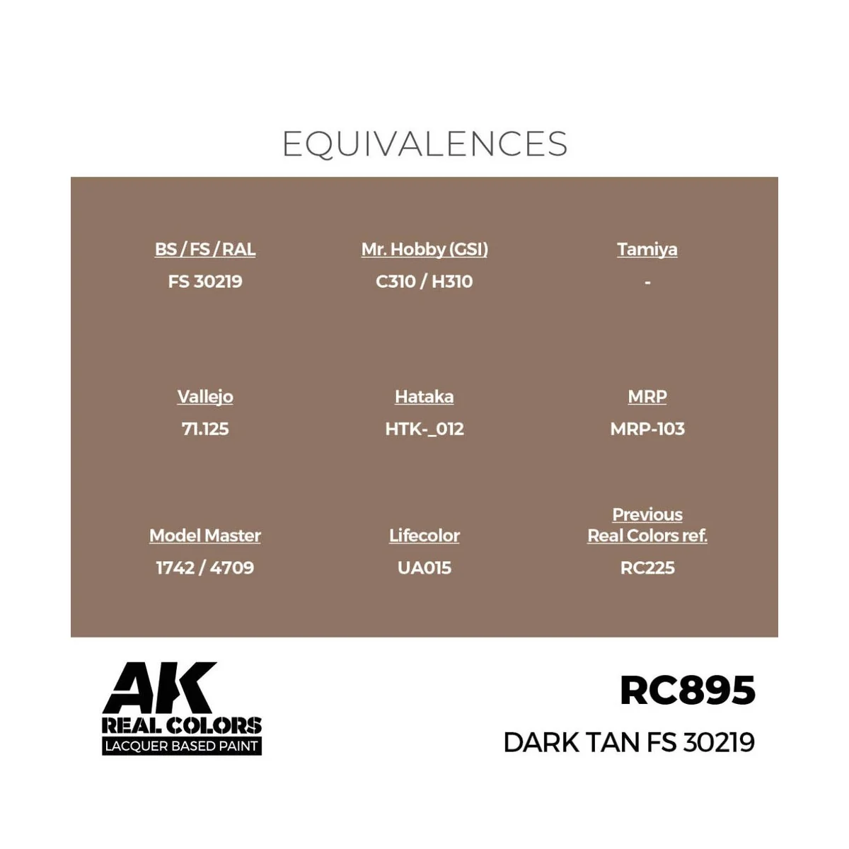 Real Colors: Dark Tan FS 30219 17 ml. - AK Interactive RC895