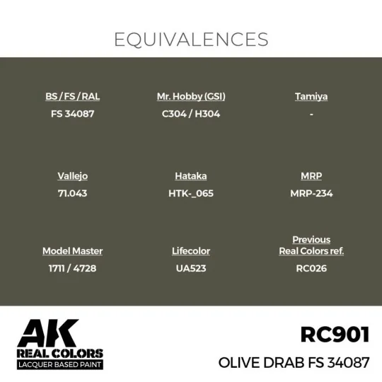 Real Colors: Olive Drab FS 34087 17 ml. - AK Interactive RC901 Real Colors: Olive Drab FS 34087 17 ml. - AK Interactive RC901