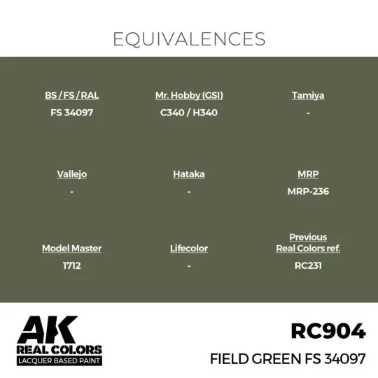 Real Colors: Field Green FS 34097 17 ml. - AK Interactive RC904