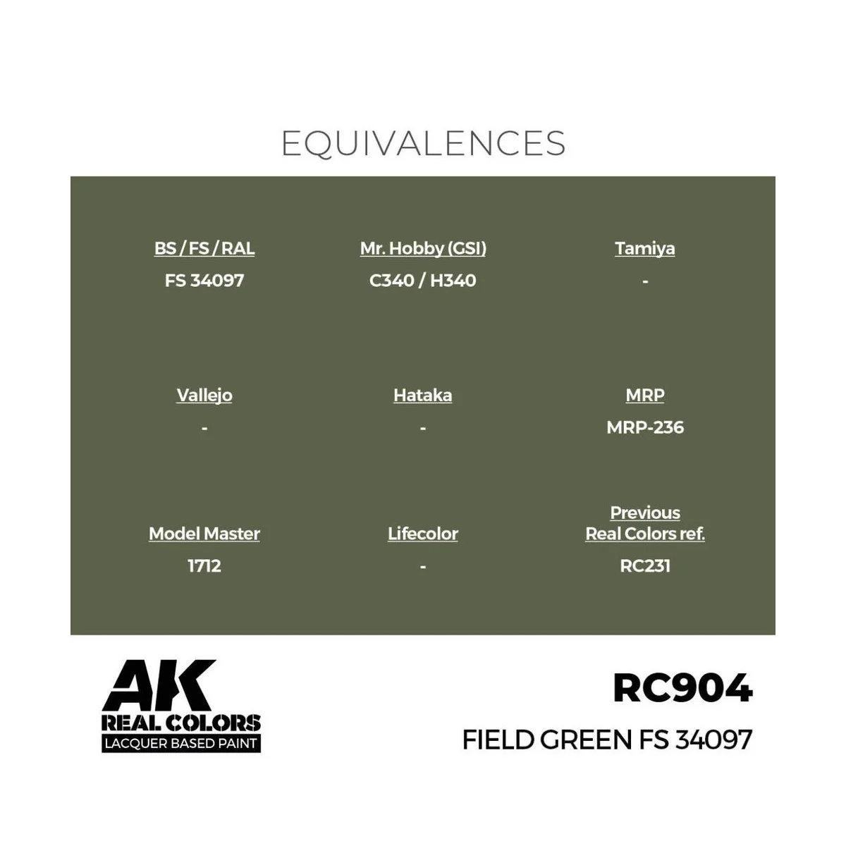 Real Colors: Field Green FS 34097 17 ml. - AK Interactive RC904