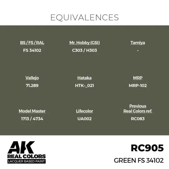 Real Colors: Green FS 34102 17 ml. - AK Interactive RC905