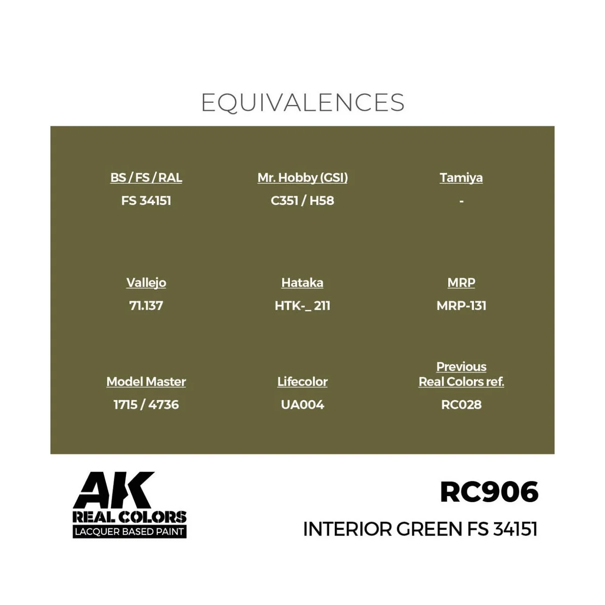 Real Colors: Interior Green FS 34151 17 ml. - AK Interactive RC906