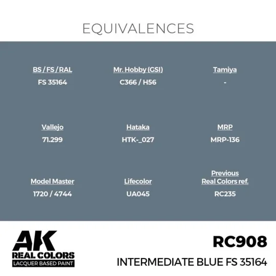 Real Colors: Intermediate Blue FS 35164 17 ml. - AK Interactive RC908 Real Colors: Intermediate Blue FS 35164 17 ml. - AK Interactive RC908