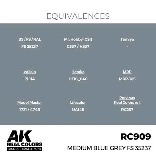 Real Colors: Medium Blue Grey FS 35237 17 ml. - AK Interactive RC909