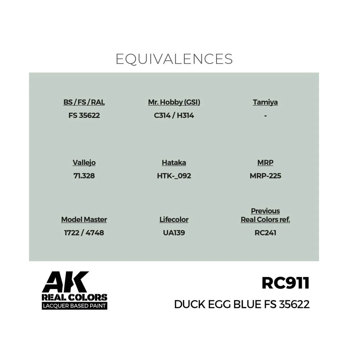 Real Colors: Duck Egg Blue FS 35622 17 ml. - AK Interactive RC911