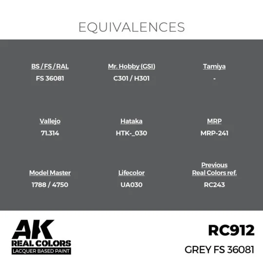 Real Colors: Grey FS 36081 17 ml. - AK Interactive RC912