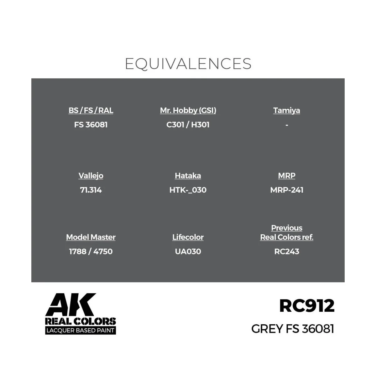 Real Colors: Grey FS 36081 17 ml. - AK Interactive RC912