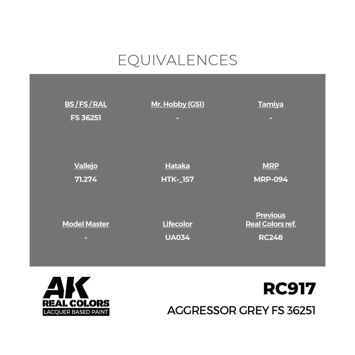 Real Colors: Aggressor Grey FS 36251 17 ml. - AK Interactive RC917