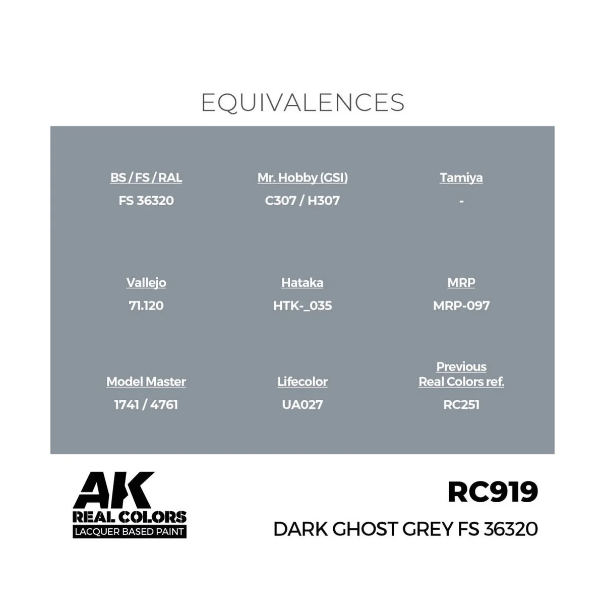 Real Colors: Dark Ghost Grey FS 36320 17 ml. - AK Interactive RC919