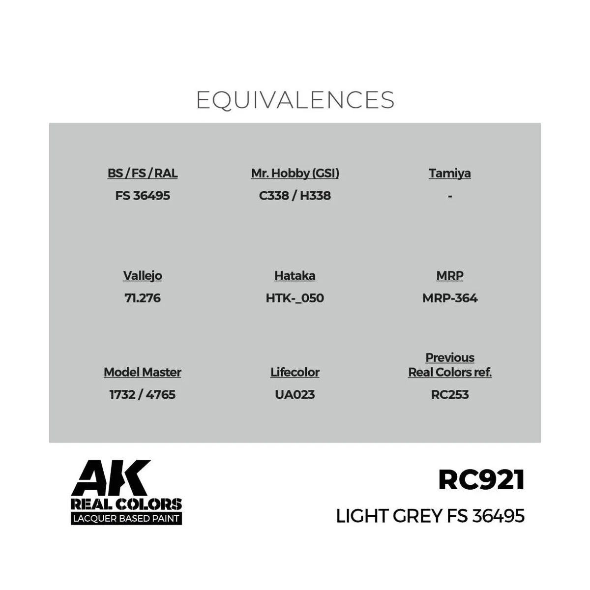 Real Colors: Light Grey FS 36495 17 ml. - AK Interactive RC921