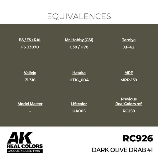 Real Colors: Dark Olive Drab 41 17 ml. - AK Interactive RC926