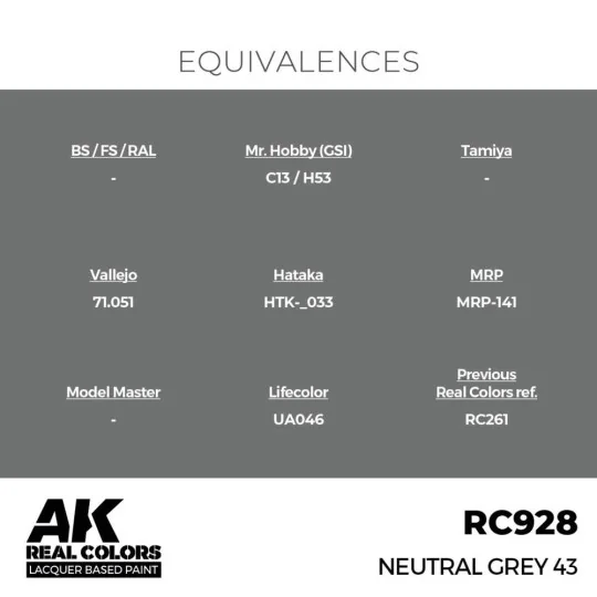 Real Colors: Neutral Grey 43 17 ml. - AK Interactive RC928