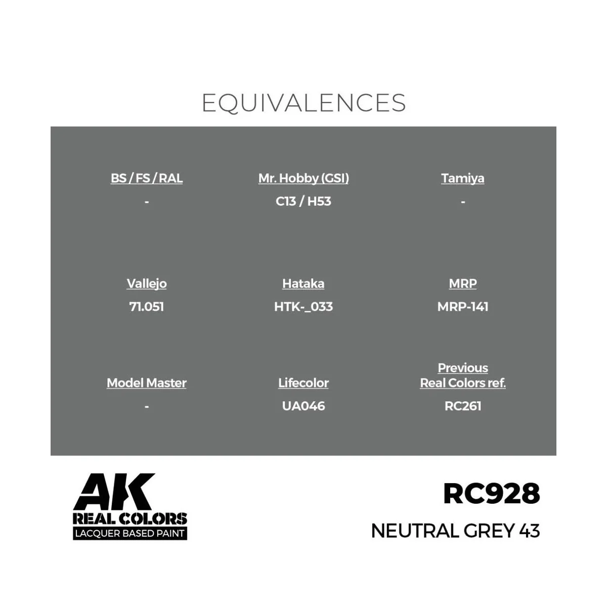 Real Colors: Neutral Grey 43 17 ml. - AK Interactive RC928