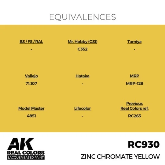 Real Colors: Zinc Chromate Yellow 17 ml. - AK Interactive RC930 Real Colors: Zinc Chromate Yellow 17 ml. - AK Interactive RC930