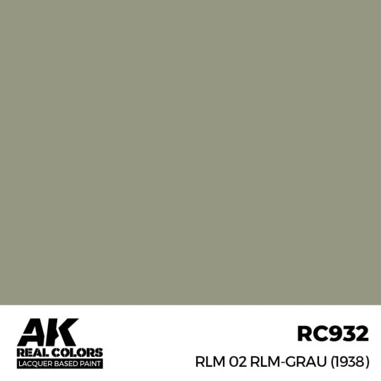 Real Colors: RLM 02 RLM-GRAU (1938) 17 ml. - AK Interactive RC932 Real Colors: RLM 02 RLM-GRAU (1938) 17 ml. - AK Interactive RC932