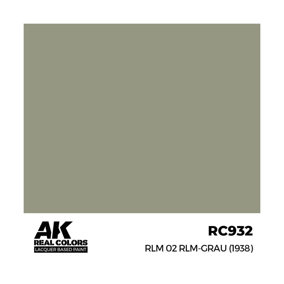 Real Colors: RLM 02 RLM-GRAU (1938) 17 ml. - AK Interactive RC932 Real Colors: RLM 02 RLM-GRAU (1938) 17 ml. - AK Interactive RC932