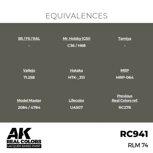 Real Colors: RLM 74 17 ml. - AK Interactive RC941