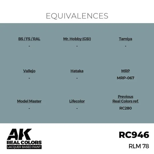 Real Colors: RLM 78 17 ml. - AK Interactive RC946 Real Colors: RLM 78 17 ml. - AK Interactive RC946