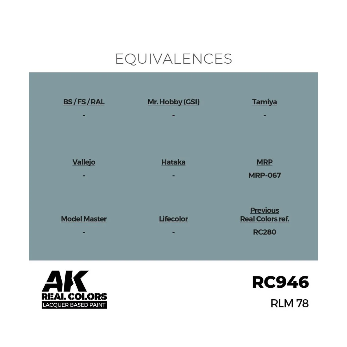 Real Colors: RLM 78 17 ml. - AK Interactive RC946 Real Colors: RLM 78 17 ml. - AK Interactive RC946
