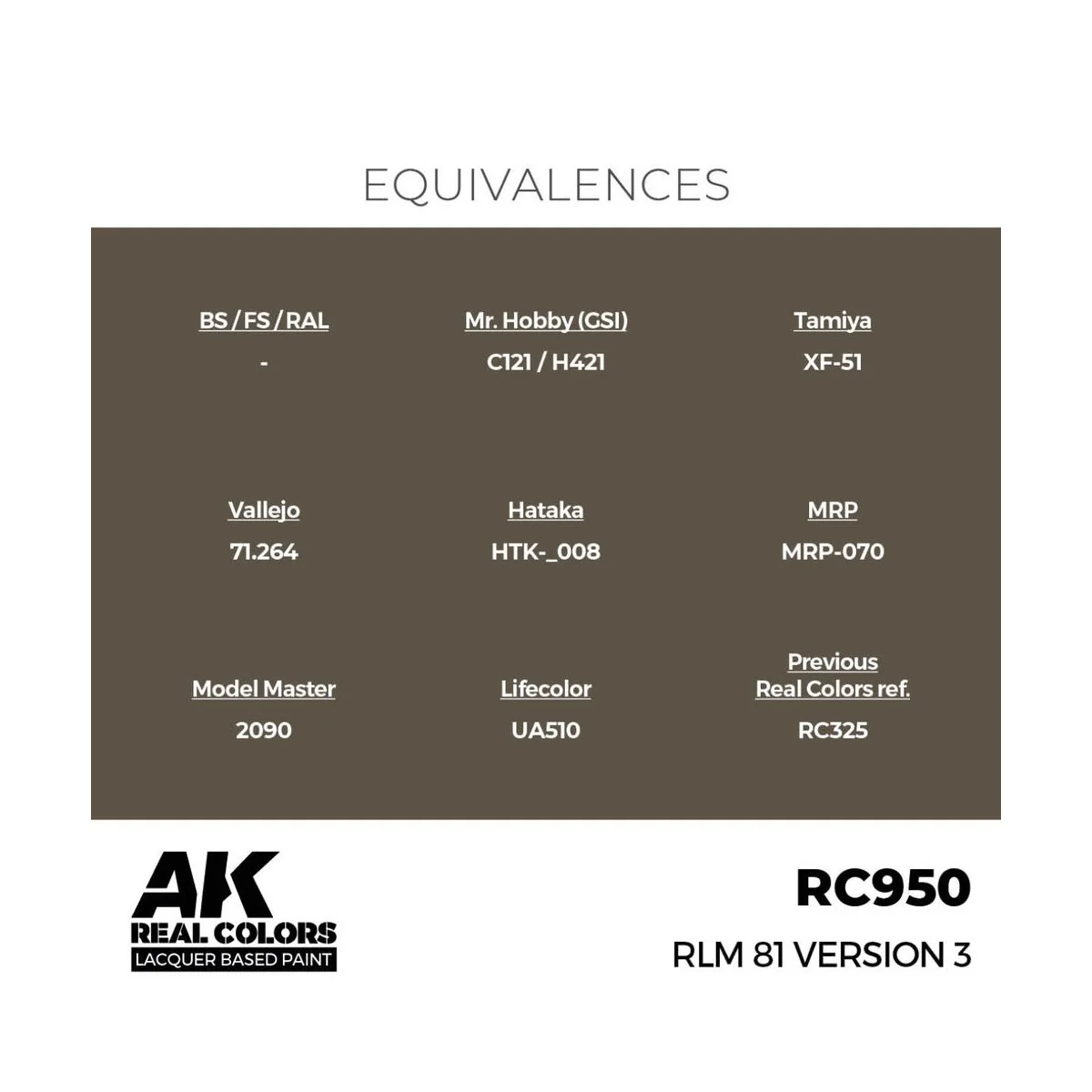 Real Colors: RLM 81 Version 3 17 ml. - AK Interactive RC950