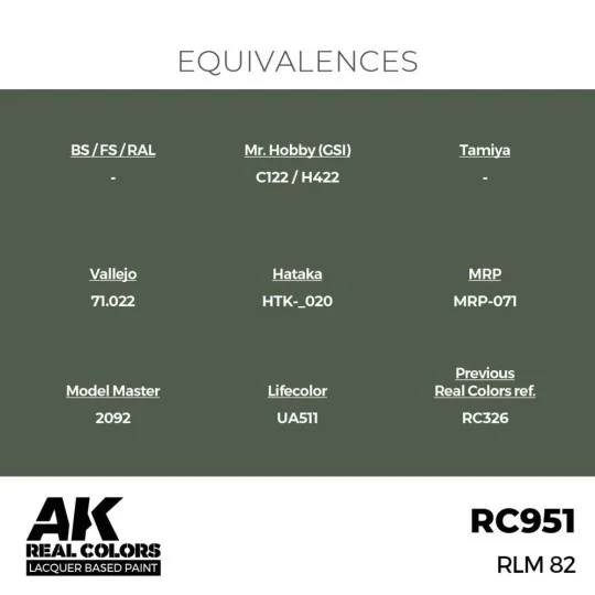Real Colors: RLM 82 17 ml. - AK Interactive RC951