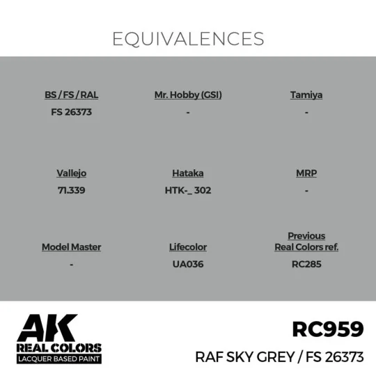 Real Colors: RAF Sky Grey 17 ml. - AK Interactive RC959