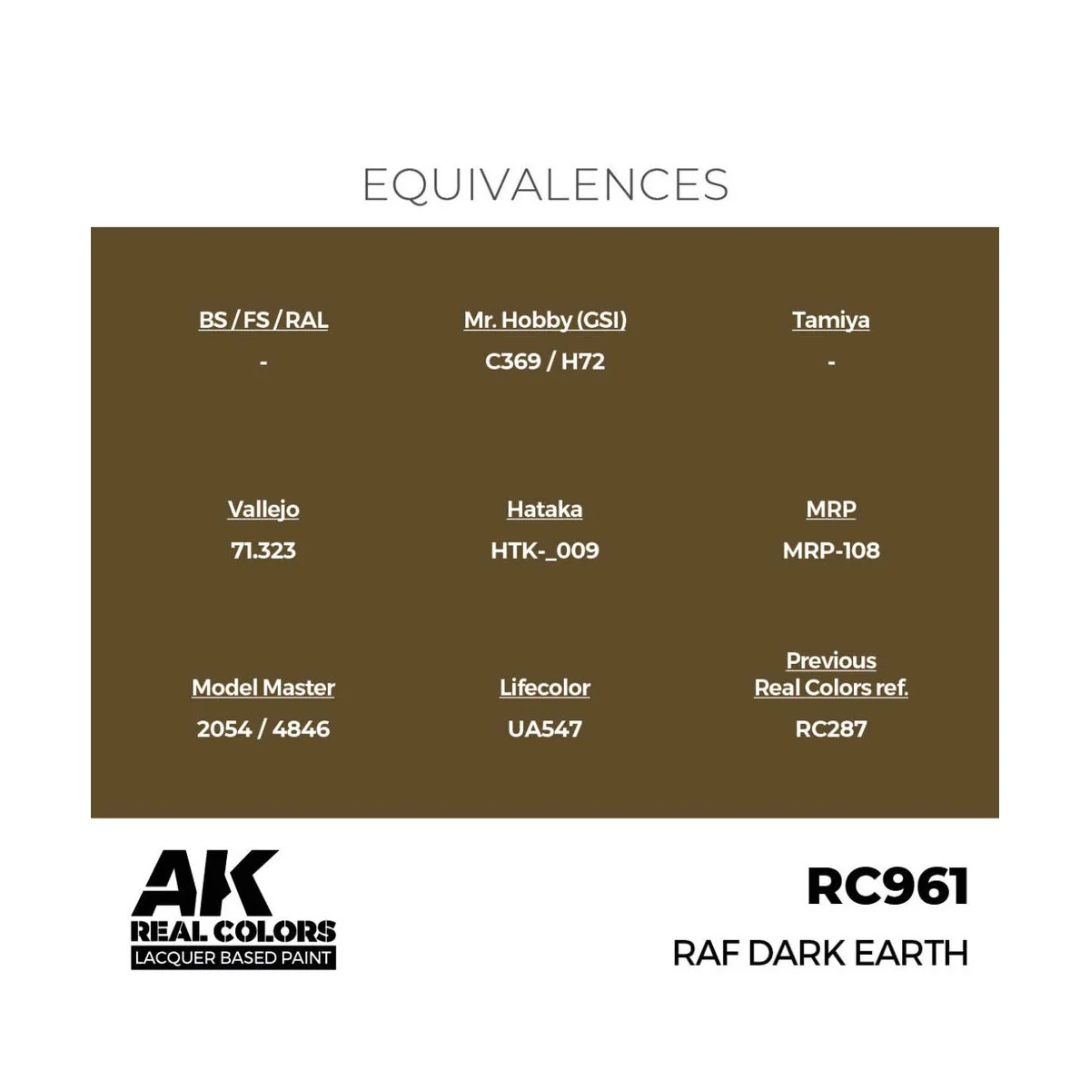 Real Colors: RAF Dark Earth 17 ml. - AK Interactive RC961