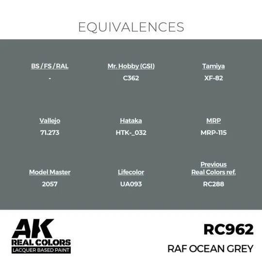 Real Colors: RAF Ocean Grey 17 ml. - AK Interactive RC962